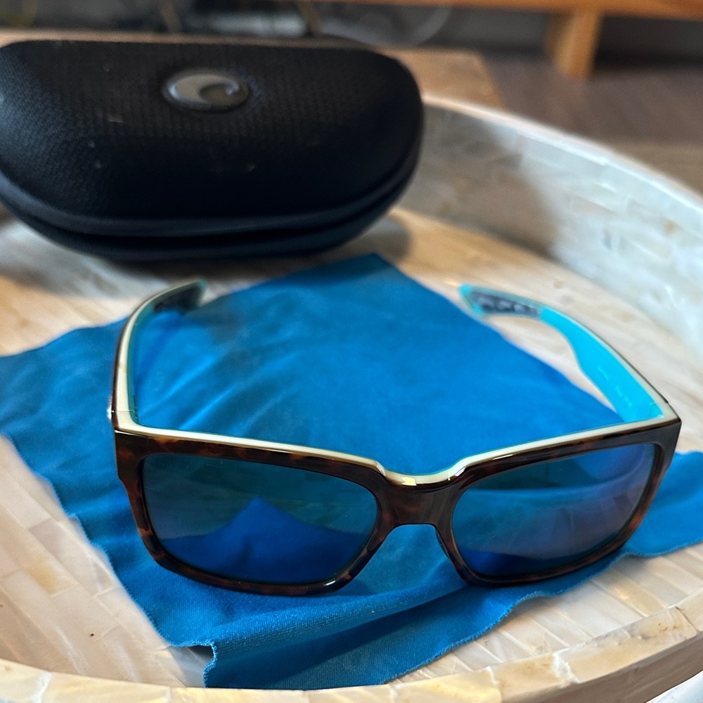 Costa “Playa” Tortoise Frame Sunglasses with Blue Tint